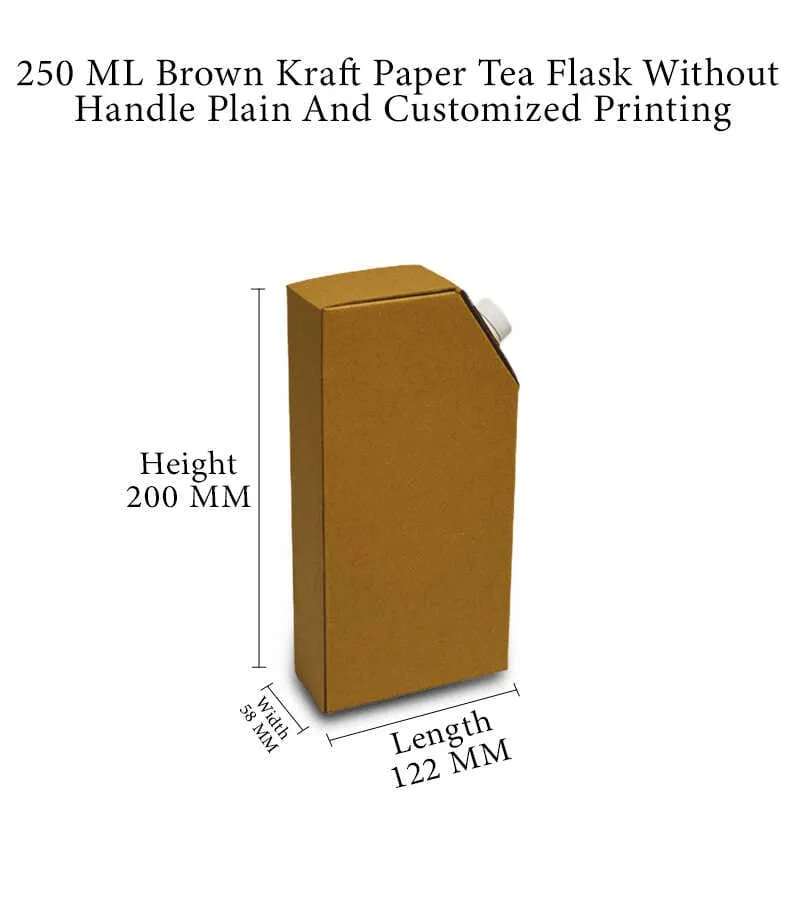 250 ml White Paper Disposable Tea Flask Box With Handle