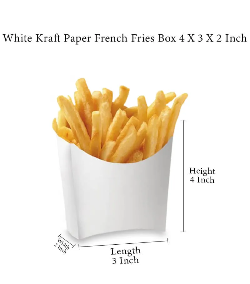 Kraft Paper Large Size French Fries Packaging Mockup - Front View